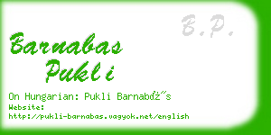 barnabas pukli business card